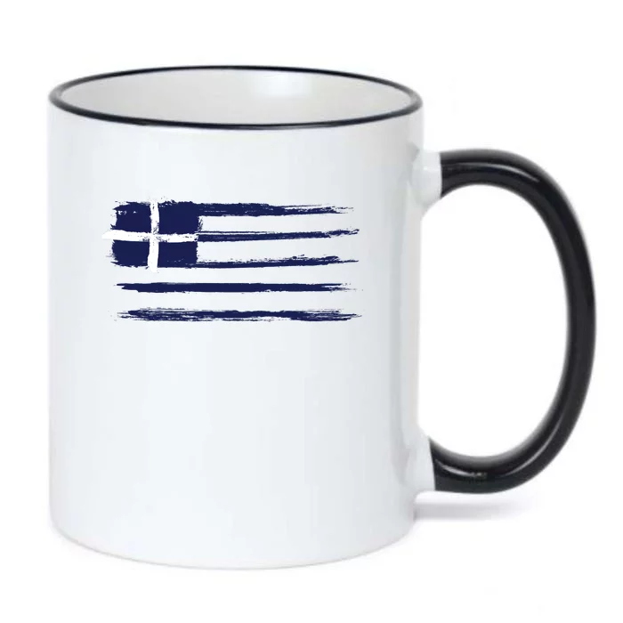 Greece Flag Black Color Changing Mug