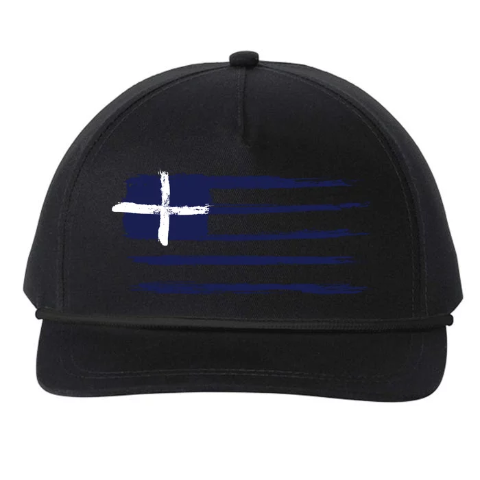 Greece Flag Snapback Five-Panel Rope Hat