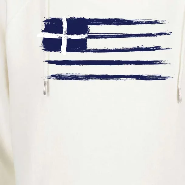 Greece Flag Womens Funnel Neck Pullover Hood