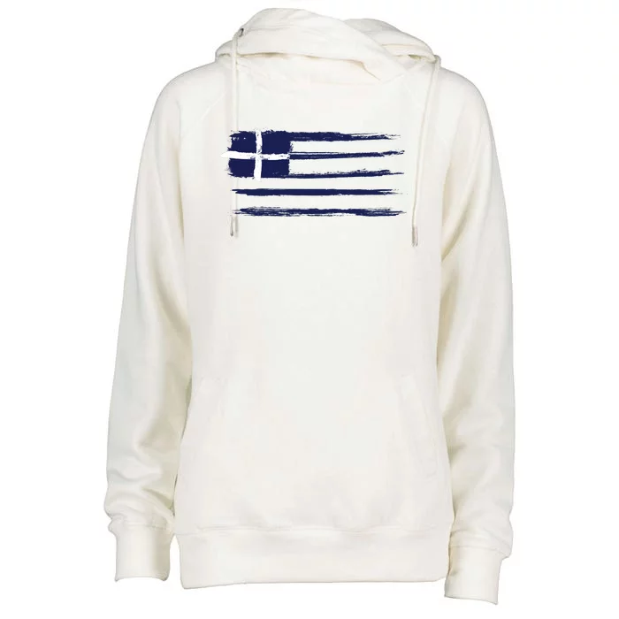 Greece Flag Womens Funnel Neck Pullover Hood