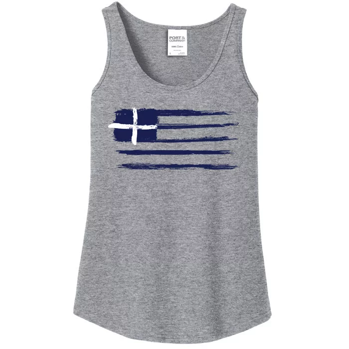 Greece Flag Ladies Essential Tank