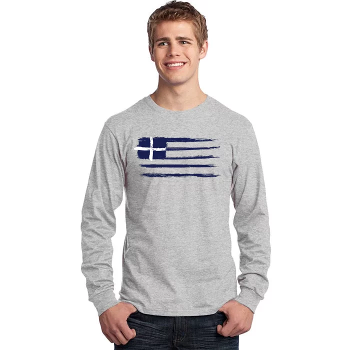 Greece Flag Tall Long Sleeve T-Shirt