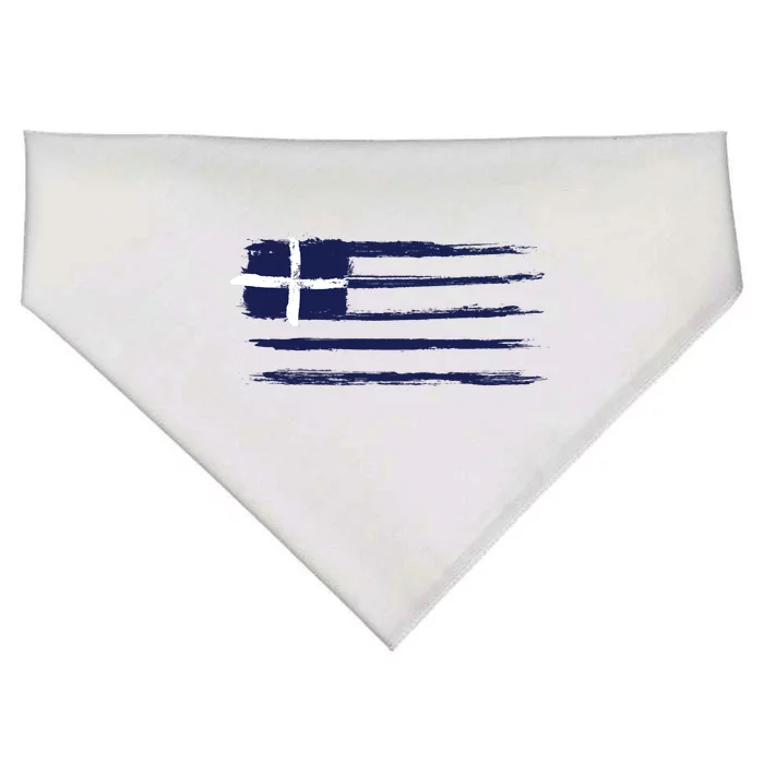 Greece Flag USA-Made Doggie Bandana