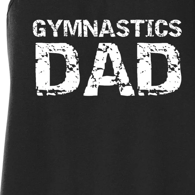 Gymnast Father Gift for Father's Day Cool Gymnastics Dad Women's Racerback Tank