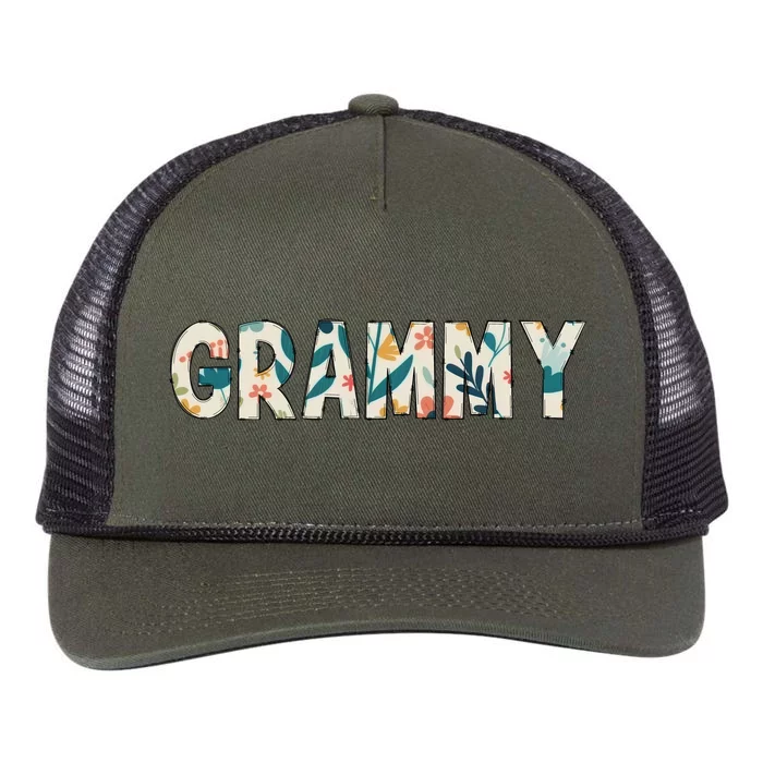 Grammy Floral Retro Rope Trucker Hat Cap