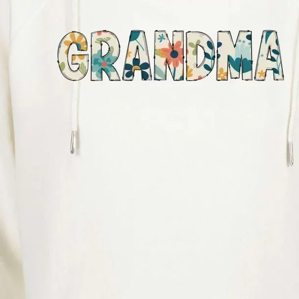 Grandma Floral Womens Funnel Neck Pullover Hood