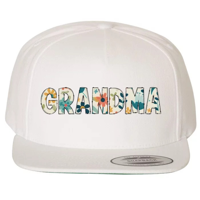 Grandma Floral Wool Snapback Cap