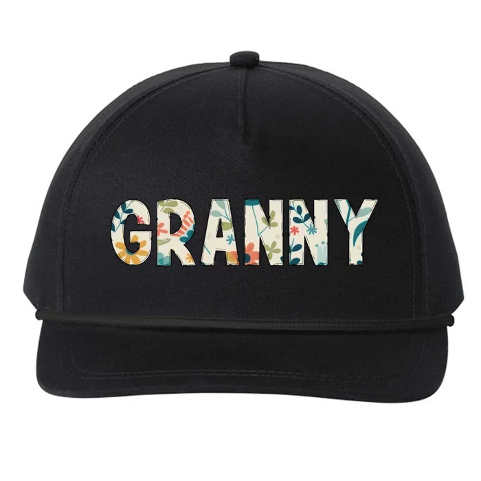 Granny Floral Snapback Five-Panel Rope Hat