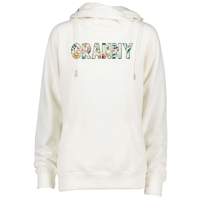 Granny Floral Womens Funnel Neck Pullover Hood