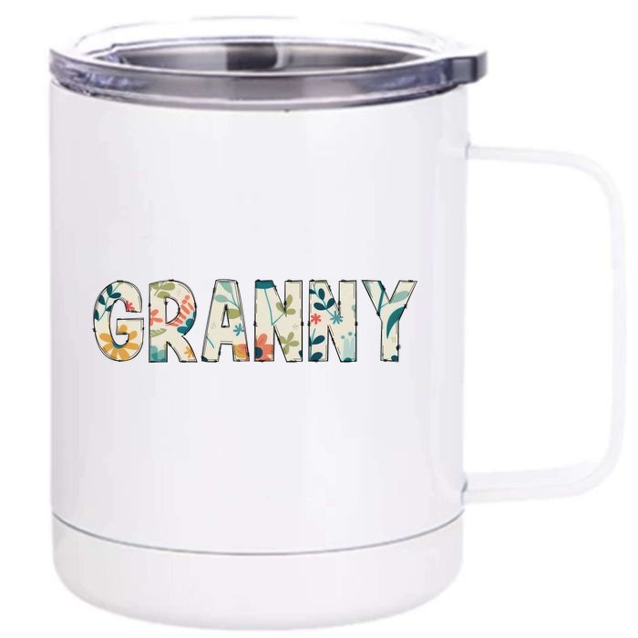 Granny Floral Front & Back 12oz Stainless Steel Tumbler Cup