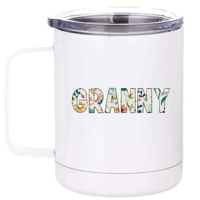 Granny Floral Front & Back 12oz Stainless Steel Tumbler Cup