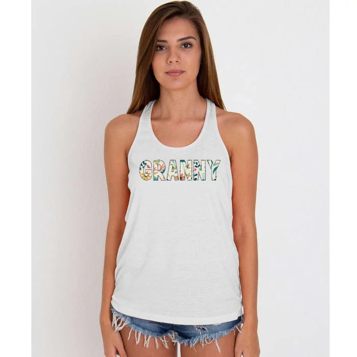 Granny Floral Women's Knotted Racerback Tank