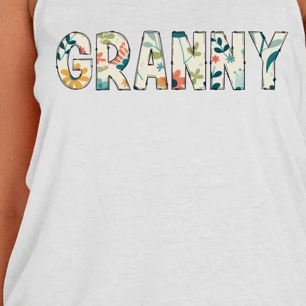 Granny Floral Women's Knotted Racerback Tank