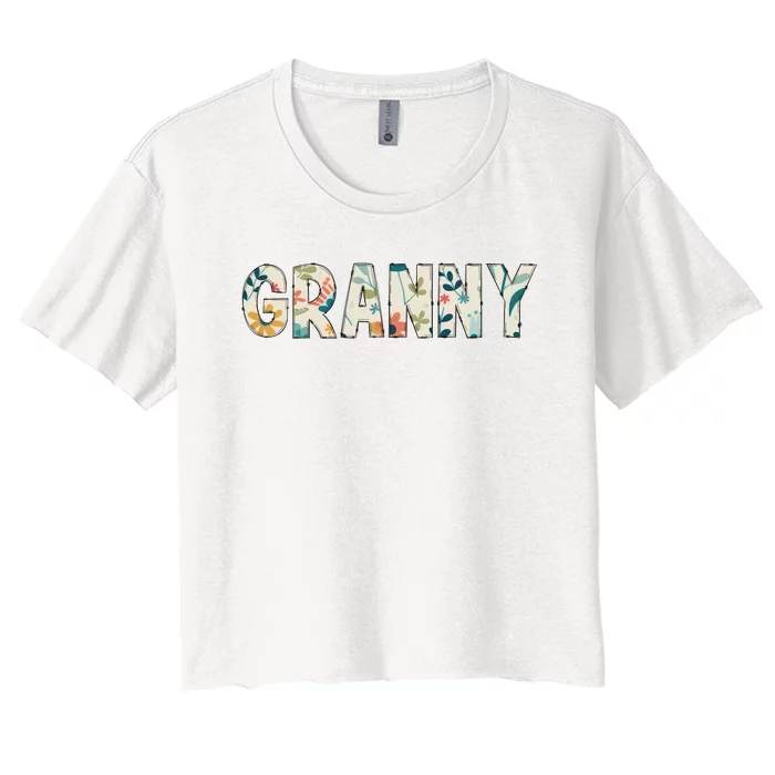 Granny Floral Women's Crop Top Tee