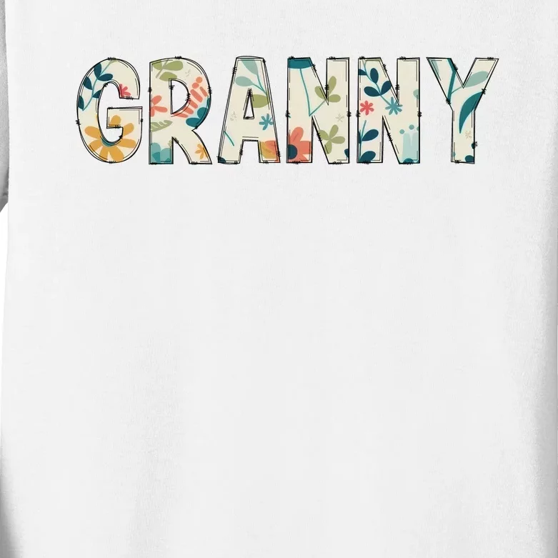 Granny Floral Kids Long Sleeve Shirt