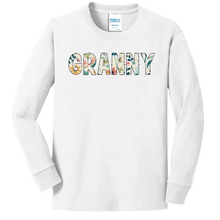 Granny Floral Kids Long Sleeve Shirt