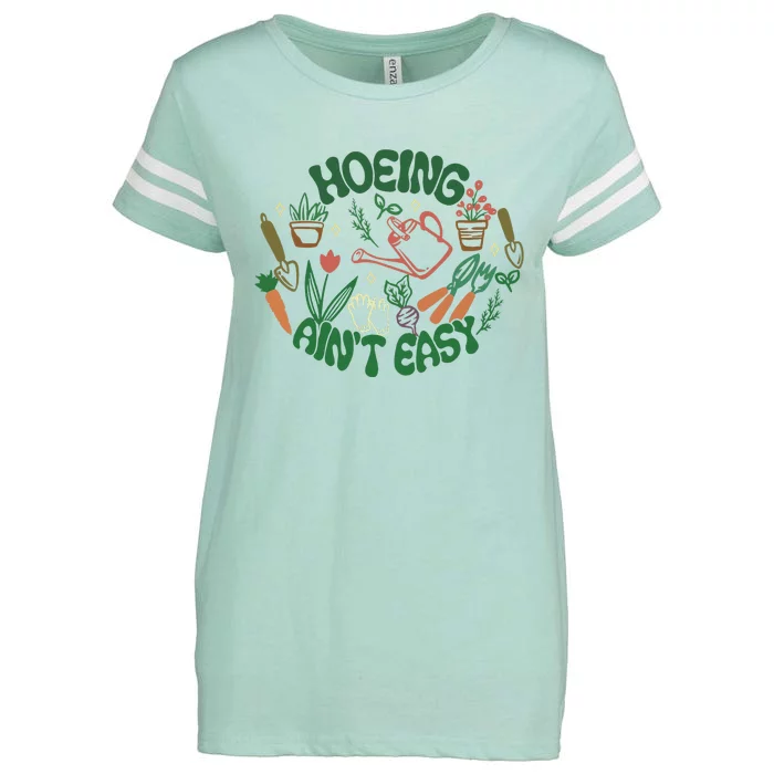 Gardening Funny Garden Hoeing Aint Easy Enza Ladies Jersey Football T-Shirt