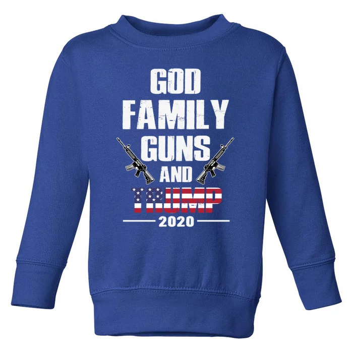 God Family Guns And Trump 2020 2nd Adt And Jesus Christ Gift Toddler Sweatshirt