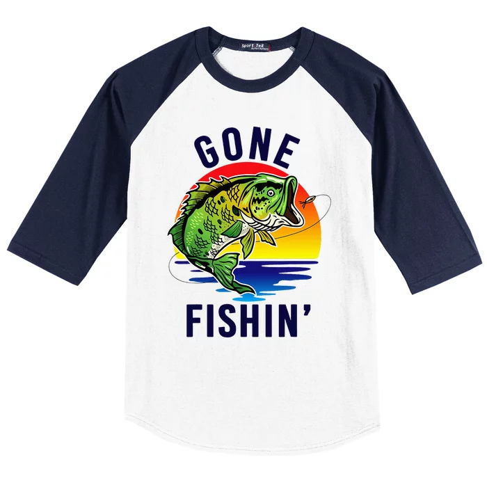 Gone Fishing Baseball Sleeve Shirt