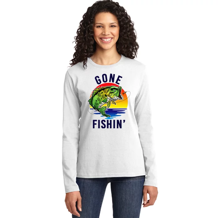 Gone Fishing Ladies Long Sleeve Shirt