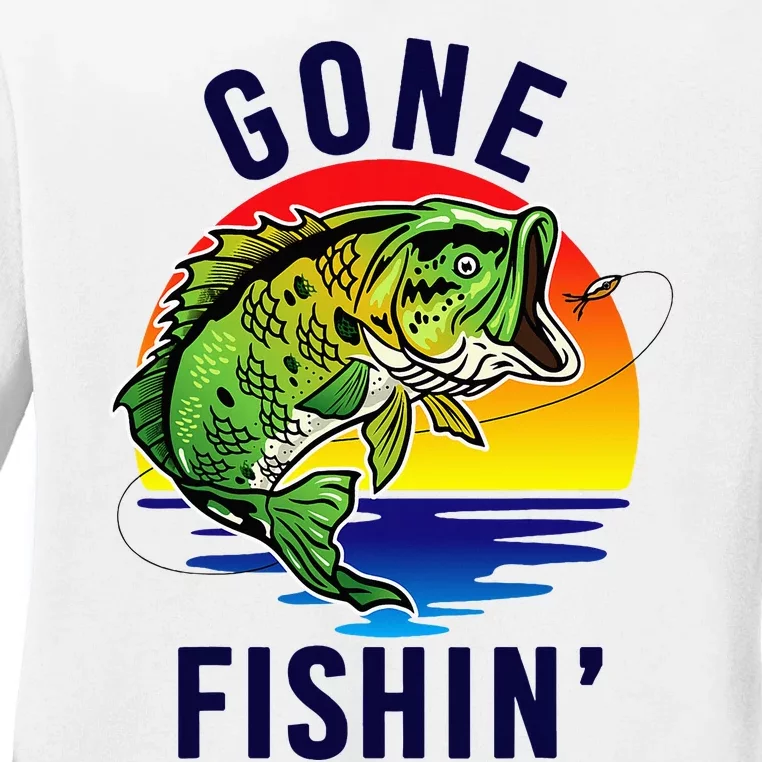 Gone Fishing Ladies Long Sleeve Shirt