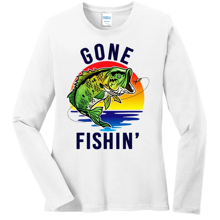 Gone Fishing Ladies Long Sleeve Shirt