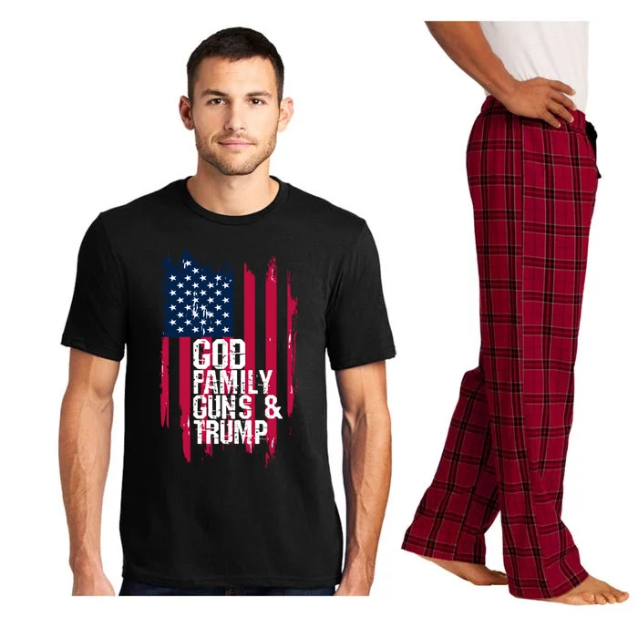 God Family Guns And Trump Gift Great Gift Pajama Set