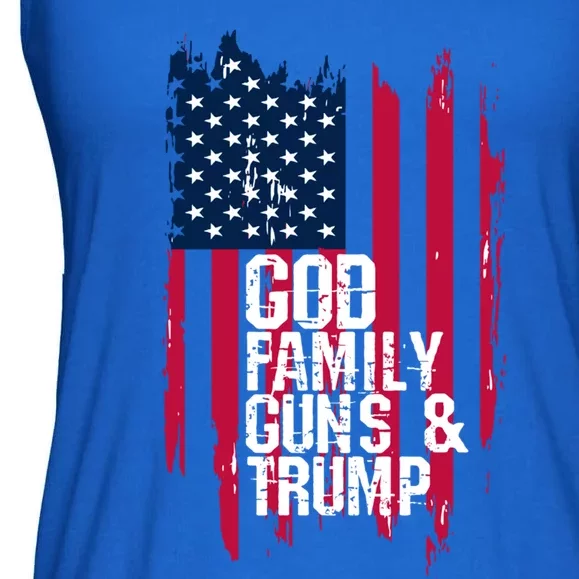 God Family Guns And Trump Gift Great Gift Ladies Essential Flowy Tank