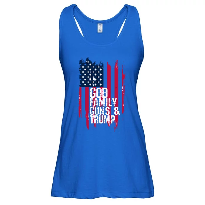 God Family Guns And Trump Gift Great Gift Ladies Essential Flowy Tank