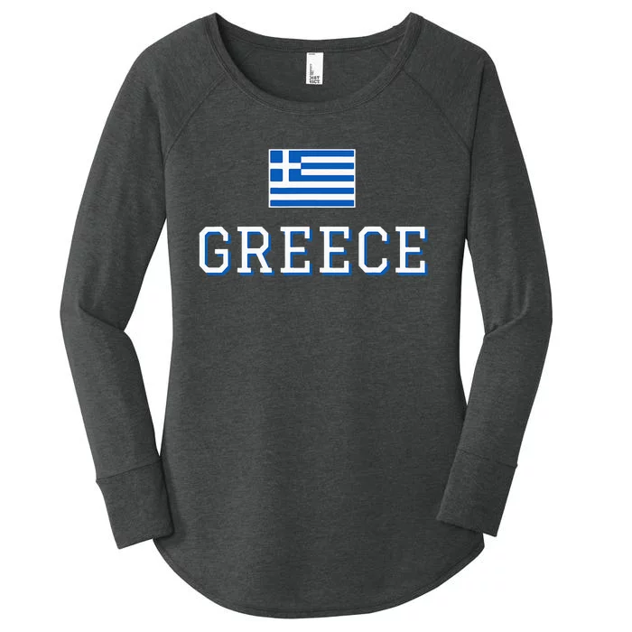 Greece Flag Greek Flag Greece Souvenir Women's Perfect Tri Tunic Long Sleeve Shirt