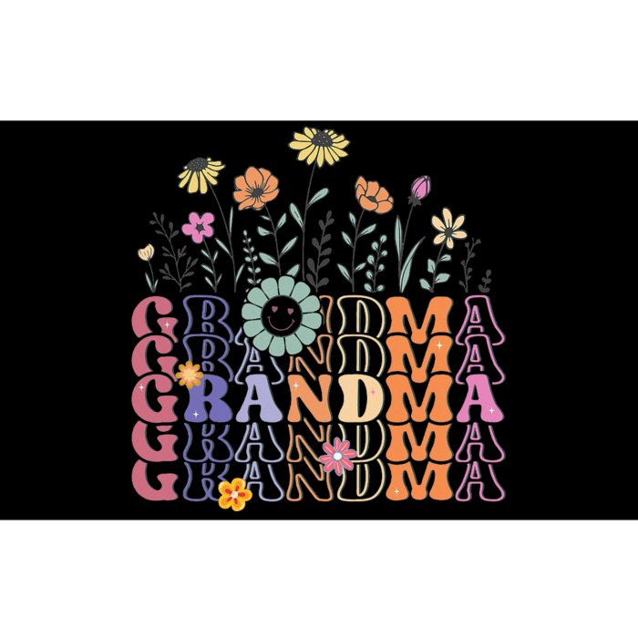 Grandma Flowers Groovy Retro Hippie Wildflower Bumper Sticker