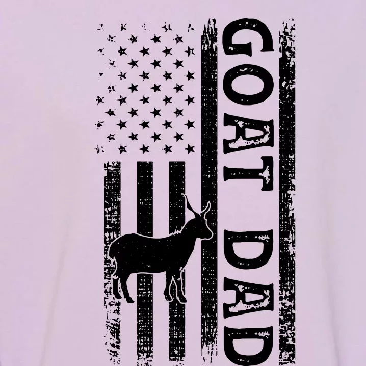 Goat Farmer Gift American Flag Goat Dad Funny Garment-Dyed Sweatshirt