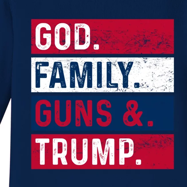 God Family Guns And Trump Gift Baby Long Sleeve Bodysuit