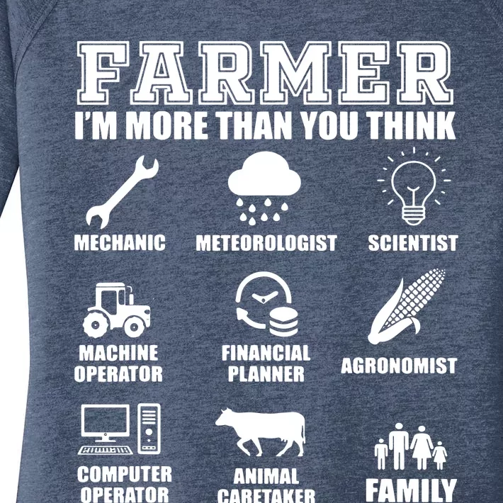 Great Farmer Gift Tractor Farm Cattle Arable Farming Women's Perfect Tri Tunic Long Sleeve Shirt