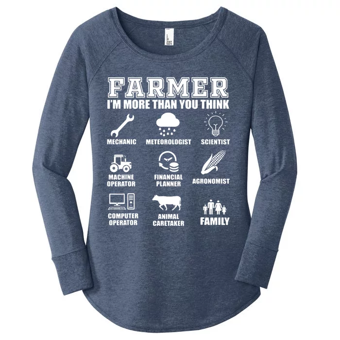 Great Farmer Gift Tractor Farm Cattle Arable Farming Women's Perfect Tri Tunic Long Sleeve Shirt