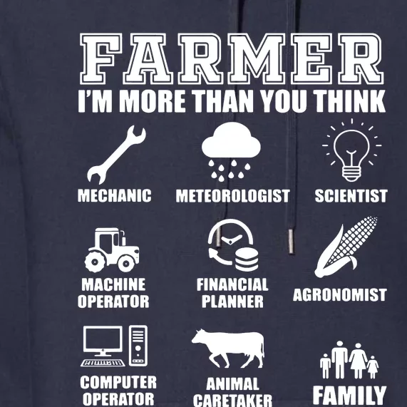 Great Farmer Gift Tractor Farm Cattle Arable Farming Premium Hoodie