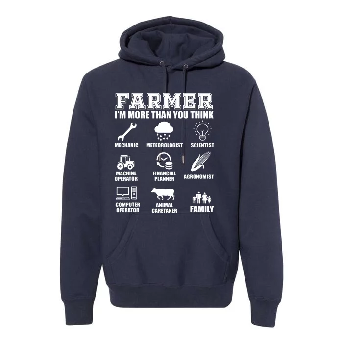 Great Farmer Gift Tractor Farm Cattle Arable Farming Premium Hoodie