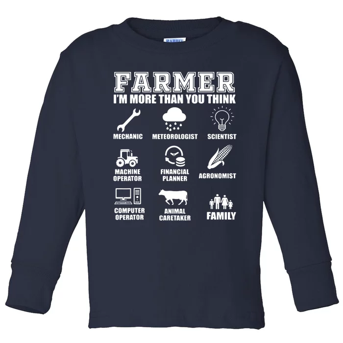 Great Farmer Gift Tractor Farm Cattle Arable Farming Toddler Long Sleeve Shirt