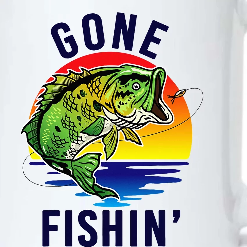 Gone Fishing Black Color Changing Mug