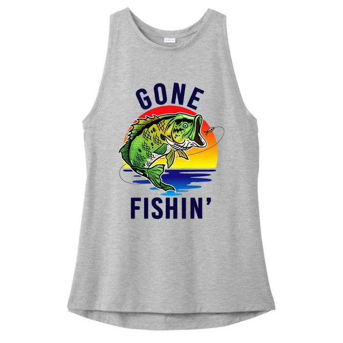 Gone Fishing Ladies Tri-Blend Wicking Tank