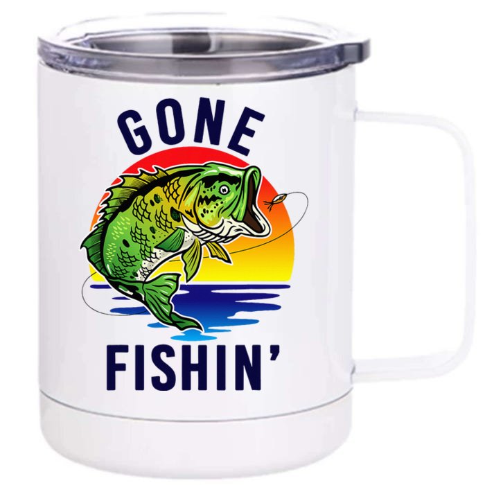 Gone Fishing Front & Back 12oz Stainless Steel Tumbler Cup