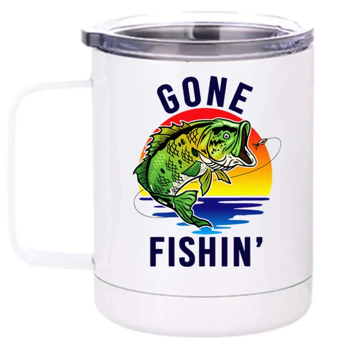 Gone Fishing Front & Back 12oz Stainless Steel Tumbler Cup