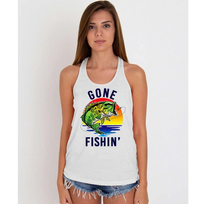 Gone Fishing Women's Knotted Racerback Tank