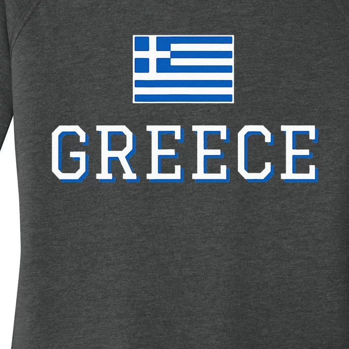 Greece Flag Greek Flag Greece Souvenir Women's Perfect Tri Tunic Long Sleeve Shirt