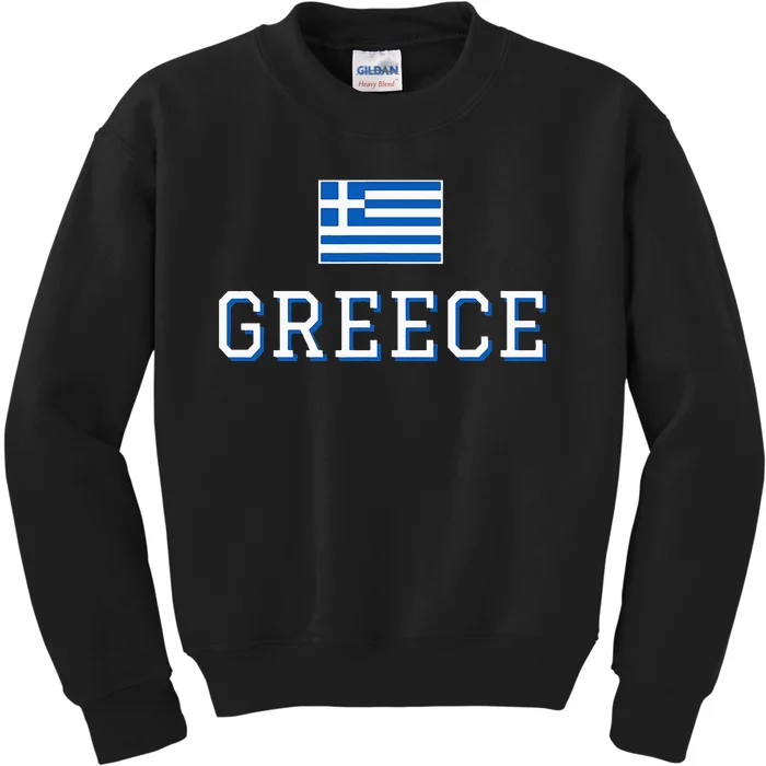 Greece Flag Greek Flag Greece Souvenir Kids Sweatshirt