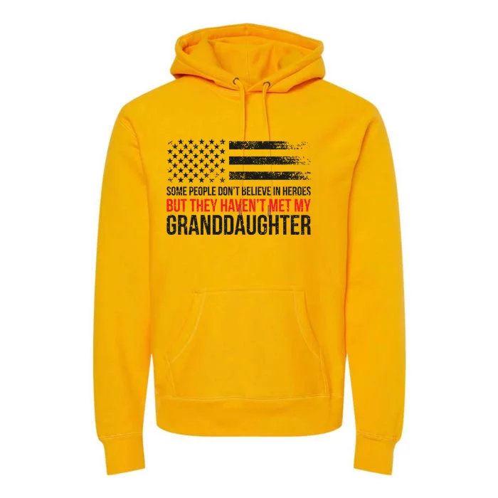 Granddaughter Firefighter Grandpa Of A Firefighter Cute Gift Premium Hoodie