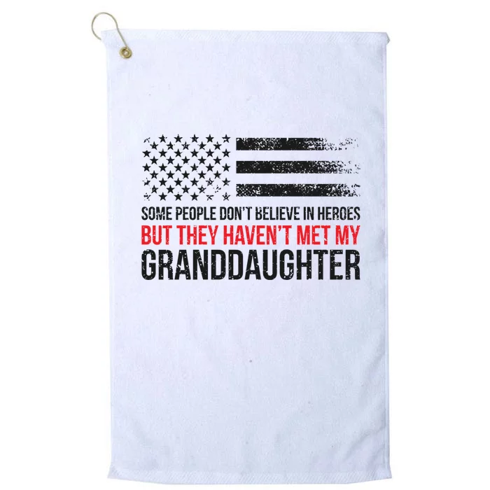 Granddaughter Firefighter Grandpa Of A Firefighter Cute Gift Platinum Collection Golf Towel