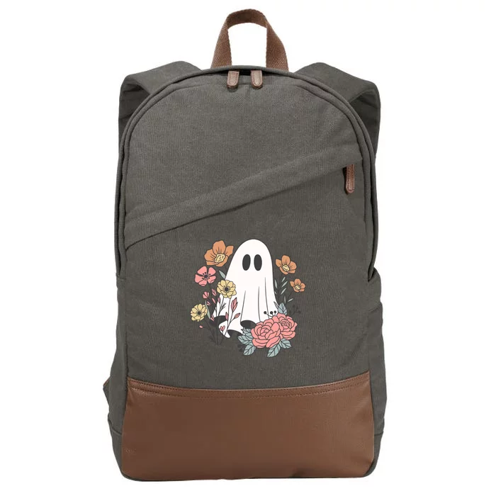 Ghost Floral Cotton Canvas Backpack