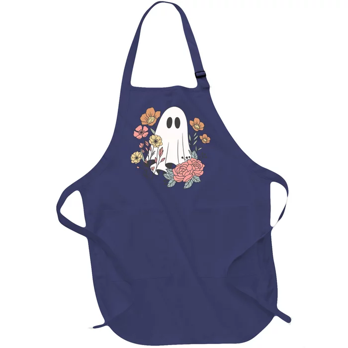 Ghost Floral Full-Length Apron With Pocket