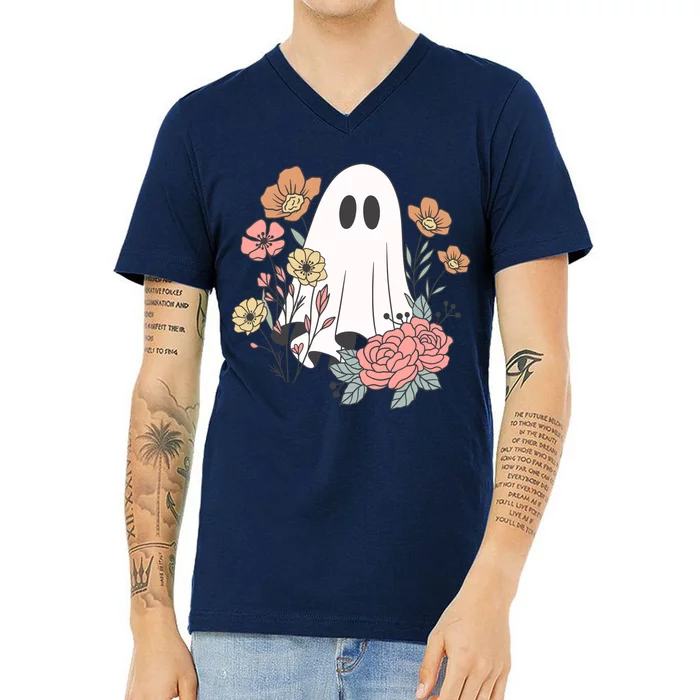 Ghost Floral V-Neck T-Shirt